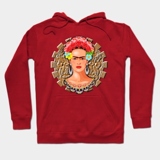 Frida Kahlo Aztec Golden Sun Hoodie
